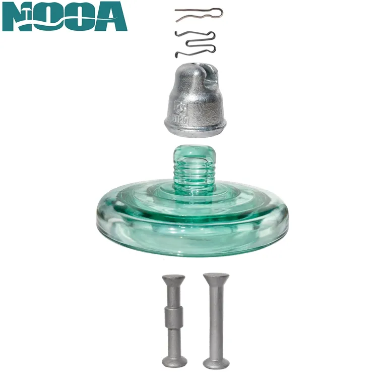 U120B Suspension Tempered Glass Insulator with Zinc Sleeve