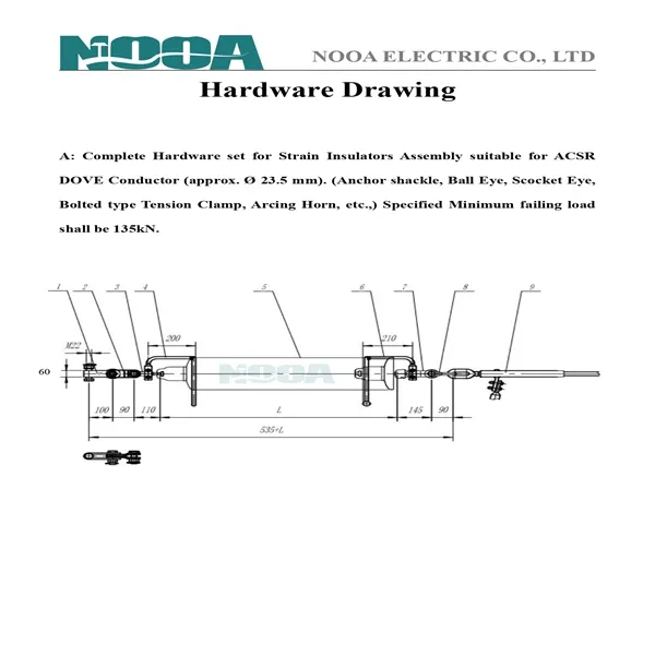 800 kV Y Suspension Insulators Fitting