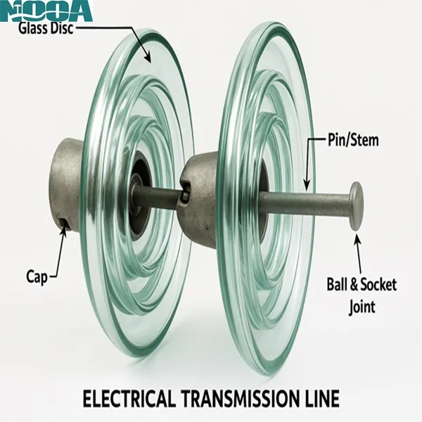 High Voltage Air Powered Standard Disc Suspension Toughened Glass Insulators