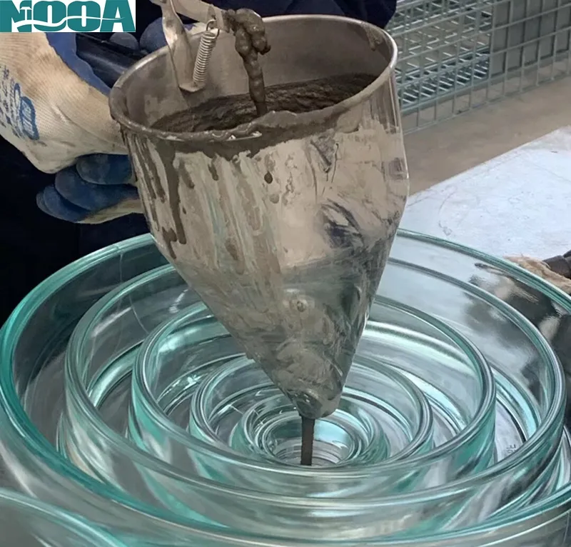 glass insulator fitting cementing